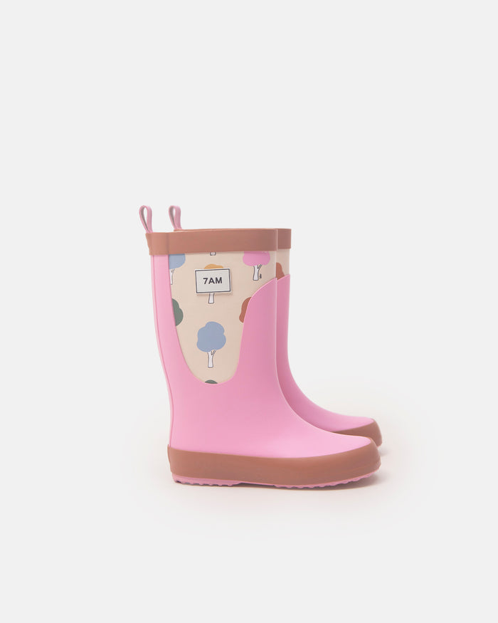 Rain Boots - Rainy Trees Beige by 7AM Enfant FINAL SALE