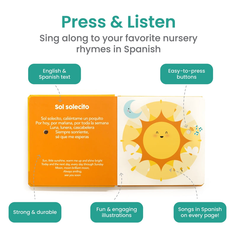 Sol Solecito Bilingual Musical Book: Spanish Nursery Rhymes by Binibi