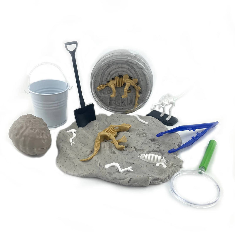 Dinosaur Fossil Dig Sensory Play Dough Kit by Earth Grown Kid Doughs