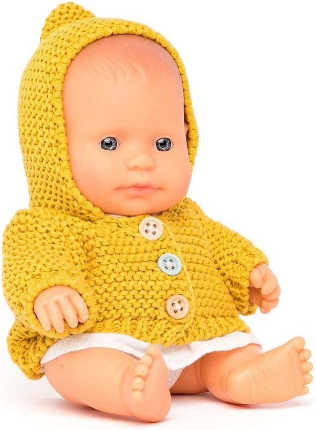 Newborn Baby Doll Caucasian Boy 8 1/4" by Miniland