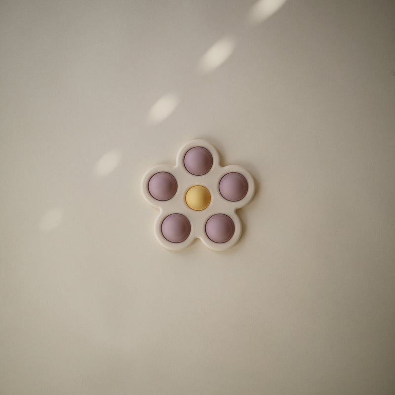 Flower Press Toy - Soft Lilac/Daffodil/Ivory by Mushie & Co