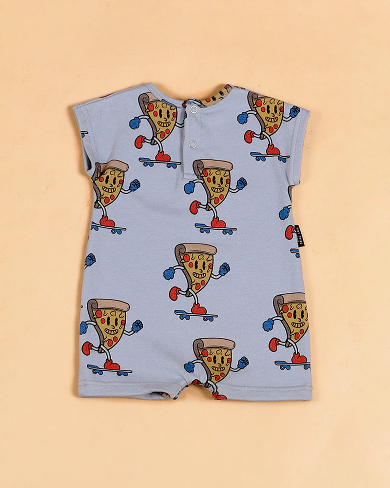 Pizza Skater Romper - Steel Blue by Tiny Tribe - FINAL SALE