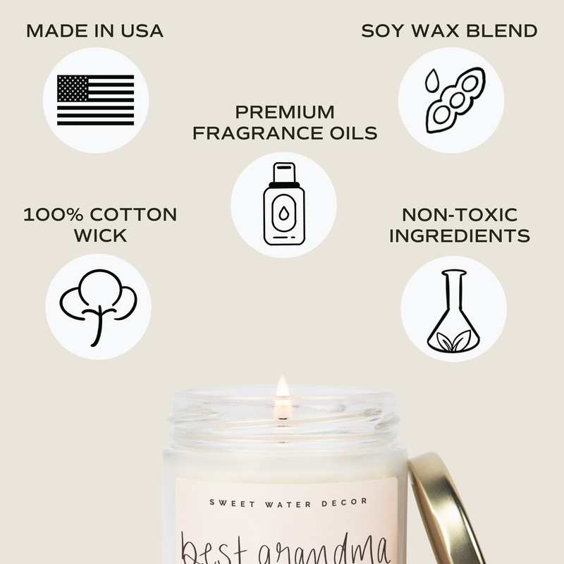 9oz Soy Candle - Best Grandma Ever by Sweet Water Decor