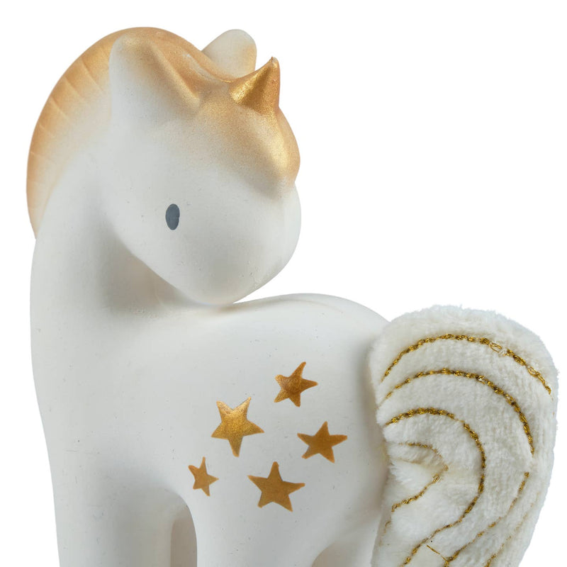 Shining Stars Unicorn Natural Rubber Rattle with Crinkle Wings by Tikiri Toys