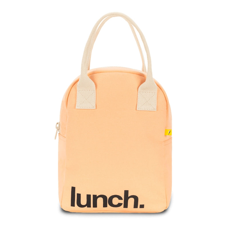 Zipper Lunch Bag - ‘Lunch’ in Peach by Fluf