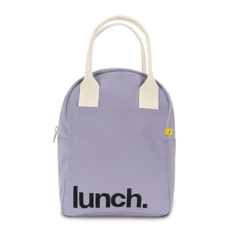 Zipper Lunch Bag - ‘Lunch’ in Lavender by Fluf