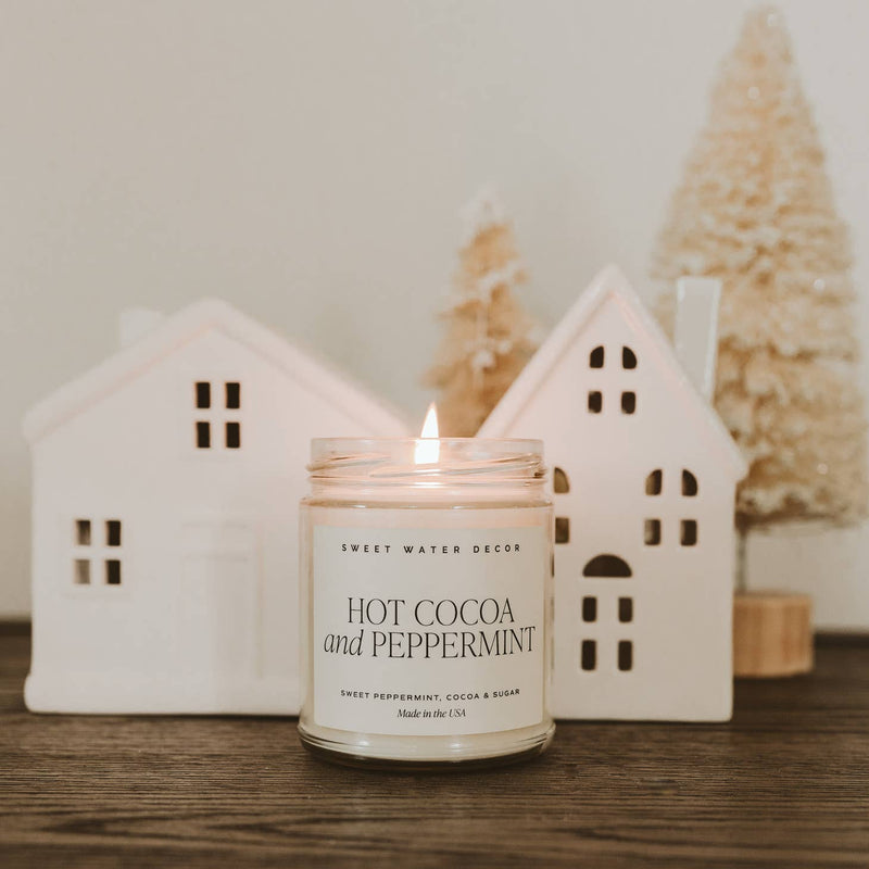 9oz Soy Candle - Hot Cocoa and Peppermint by Sweet Water Decor