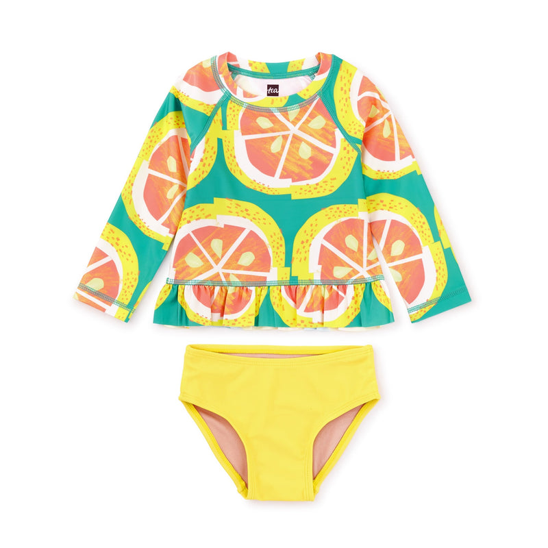 Rash Guard Baby Swim Set - Orange Wax Print by Tea Collection FINAL SALE