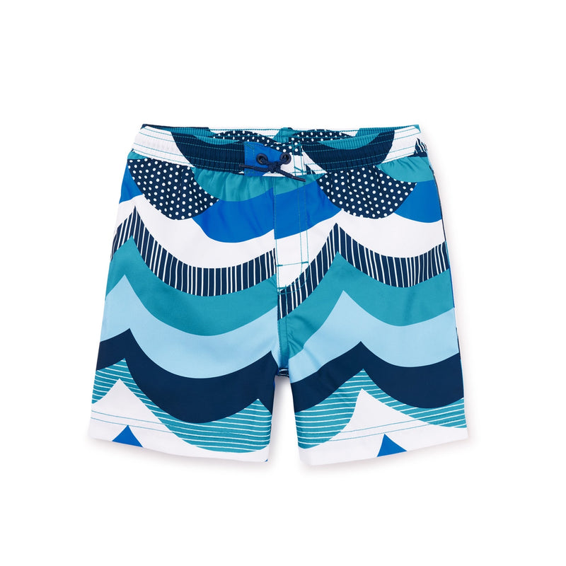 Mid-Length Swim Trunks - Scallop Waves by Tea Collection FINAL SALE