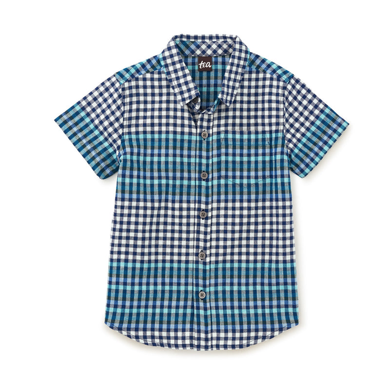 Plaid Button Up Woven Shirt - Nairobi Plaid by Tea Collection FINAL SALE