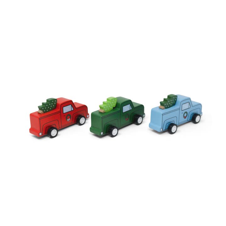 Pull Back Retro Truck & Christmas Tree (1 Unit Assorted) by Jack Rabbit Creations