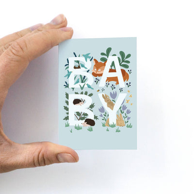 Woodland Baby Mini Card by Pedaller Designs