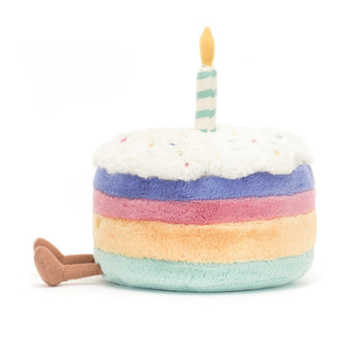 Amuseable Rainbow Birthday Cake - Large 8x13 Inch by Jellycat