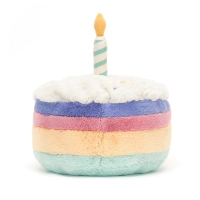 Amuseable Rainbow Birthday Cake - Large 8x13 Inch by Jellycat