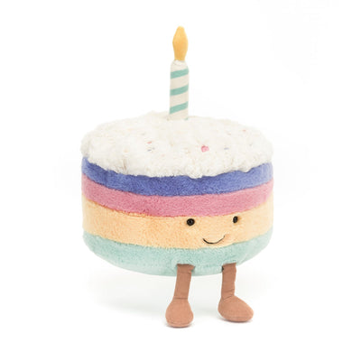 Amuseable Rainbow Birthday Cake - Large 8x13 Inch by Jellycat