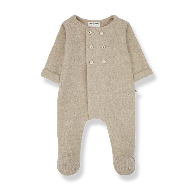 Abel Footed Jumpsuit - Beige by 1+ in the Family