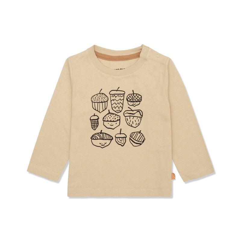 Acorns Group Baby Long Sleeve Tee - Beige/Black by Mon Coeur