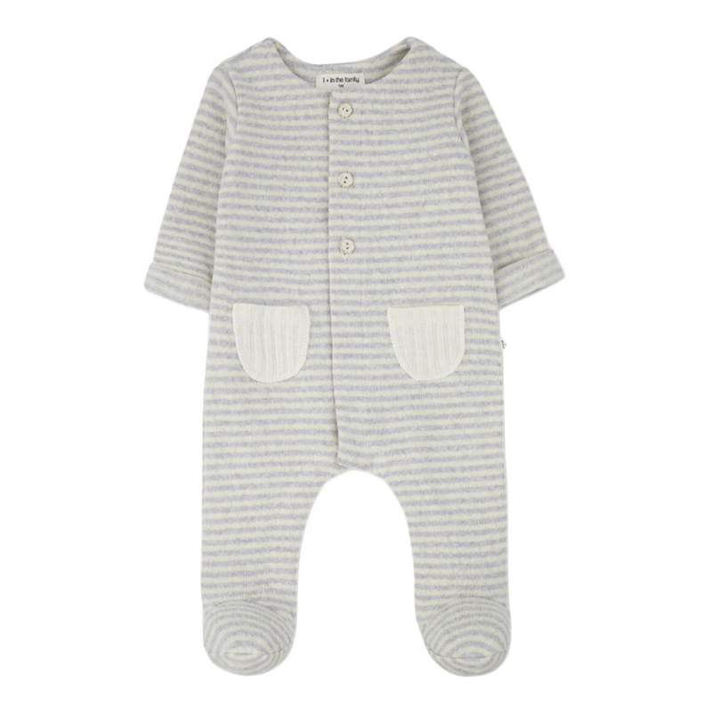 Adria Striped Footed Jumpsuit - Perla by 1+ in the Family