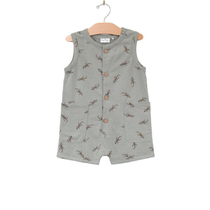 Salamander Henley Tank Short Romper - Pond by City Mouse - FINAL SALE