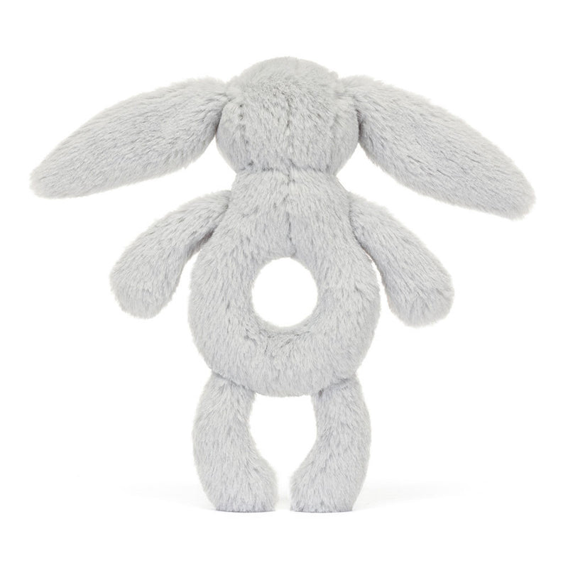 Bashful Grey Bunny Ring Rattle - 8 Inch by Jellycat