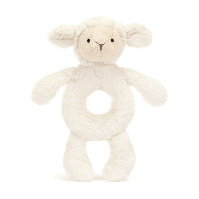 Bashful Lamb Ring Rattle - 8 Inch by Jellycat