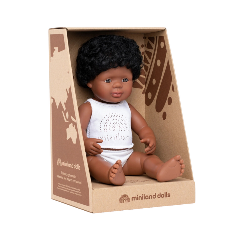 Baby Doll African American Boy 15" by Miniland