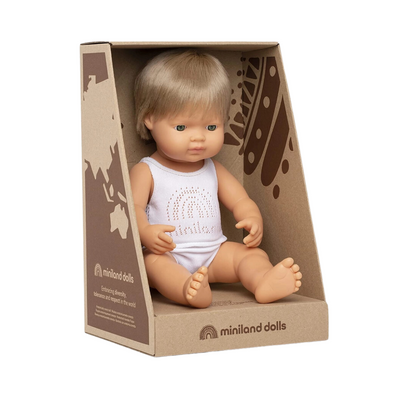 Baby Doll Caucasian Blond Boy 15" by Miniland