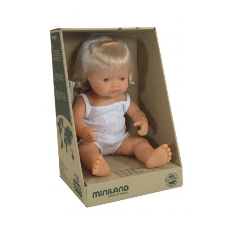 Baby Doll Caucasian Blond Girl 15" by Miniland