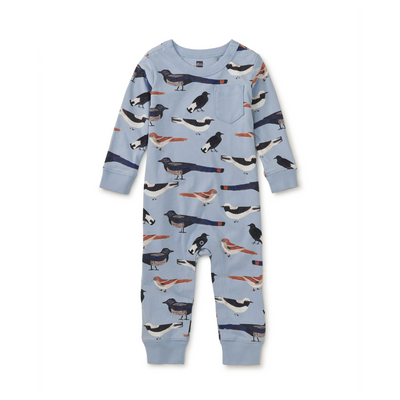 Long Sleeve Pocket Baby Romper - Nihat's Birds by Tea Collection