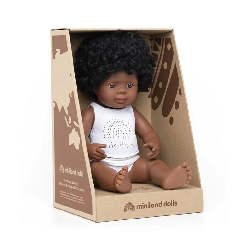 Baby Doll African American Girl 15" by Miniland