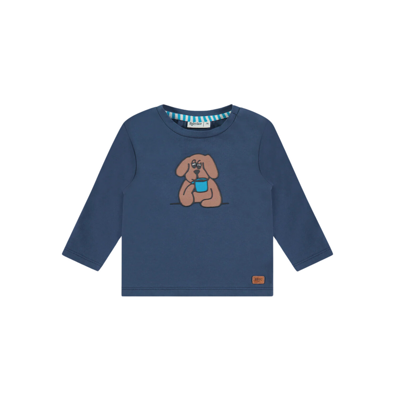 Baby Long Sleeve Tee - Blue Breakfast Dog by Babyface