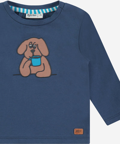 Baby Long Sleeve Tee - Blue Breakfast Dog by Babyface