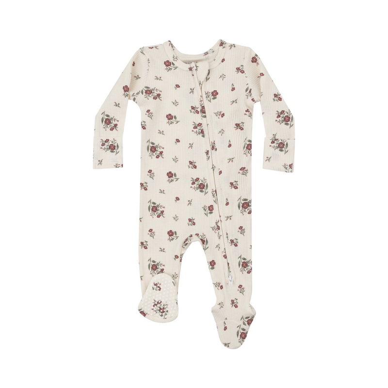 Bamboo 2 Way Zipper Footie - Misty Rose Floral by Angel Dear