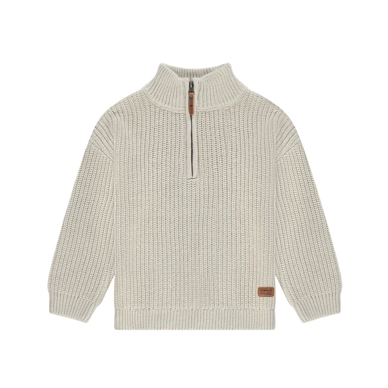 Zip Neck Pullover - Bone by Babyface