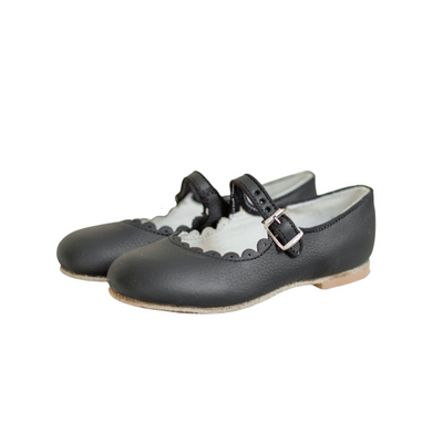 Scalloped Mary Jane - Black by Zimmerman Shoes