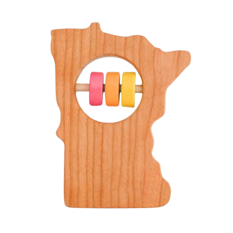 Minnesota Wooden Baby Rattle - Lakeshore