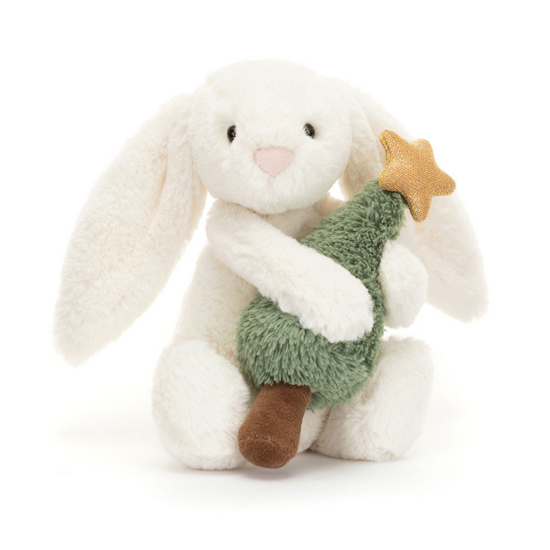 Bashful Bunny with Christmas Tree - 7 Inch by Jellycat