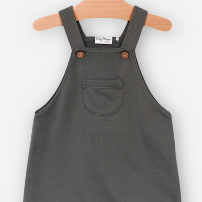 Shortie Overalls - Charcoal by City Mouse - FINAL SALE