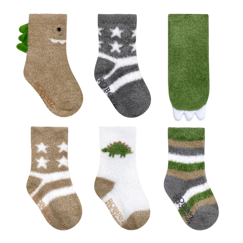 6 Pack Socks - Cozy Dinos by Robeez