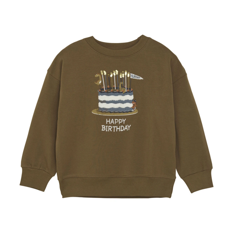 Dino Cake Happy Birthday Sweatshirt by Minymo