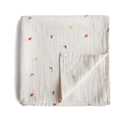 Organic Muslin Swaddle - Dinosaurs by Mushie & Co