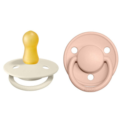 Bibs De Lux Pacifier 2 Pack - Blush+Ivory