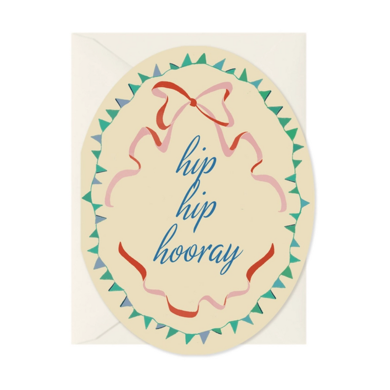 Hip Hip Hooray Oval Card by Amy Heitman