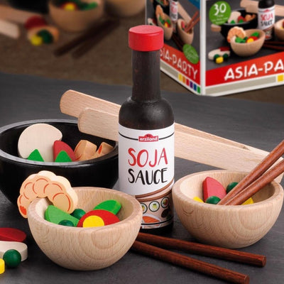 Wok-Party Wooden Play Food Set (31 Pieces) by Erzi