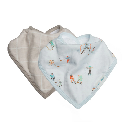 Muslin Bandana Bib Set - Ice Hockey by Loulou Lollipop