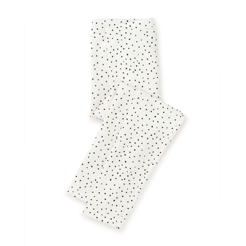 Printed Leggings - Ink Blot Dot in Chalk by Tea Collection