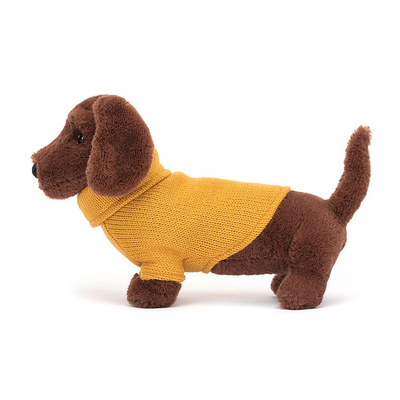 Sweater Sausage Dog Yellow - 9 Inch by Jellycat