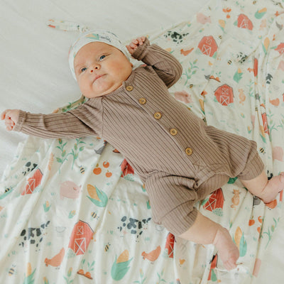 Knit Swaddle Blanket - Farmstead by Copper Pearl