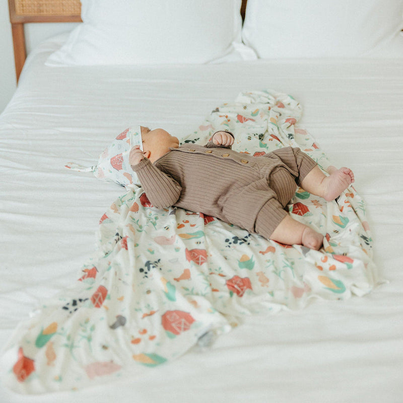 Knit Swaddle Blanket - Farmstead by Copper Pearl