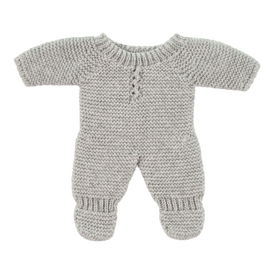 Knitted Doll Pajamas 8 1/4" - Grey by Miniland